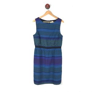 Ann Taylor M dress sleeveless striped geometric